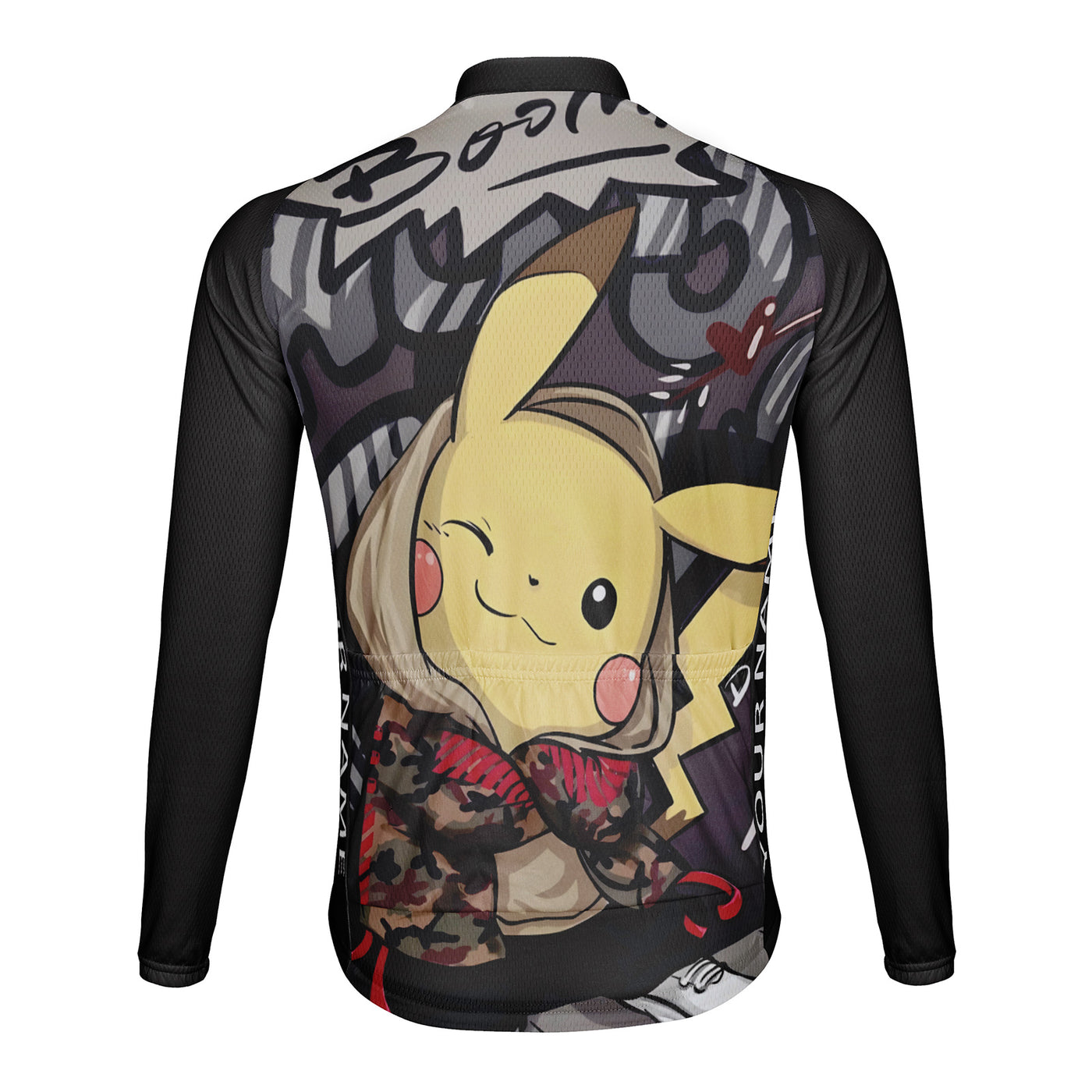 Customized Rabbit Men's Winter Thermal Fleece Cycling Jersey Long Sleeve