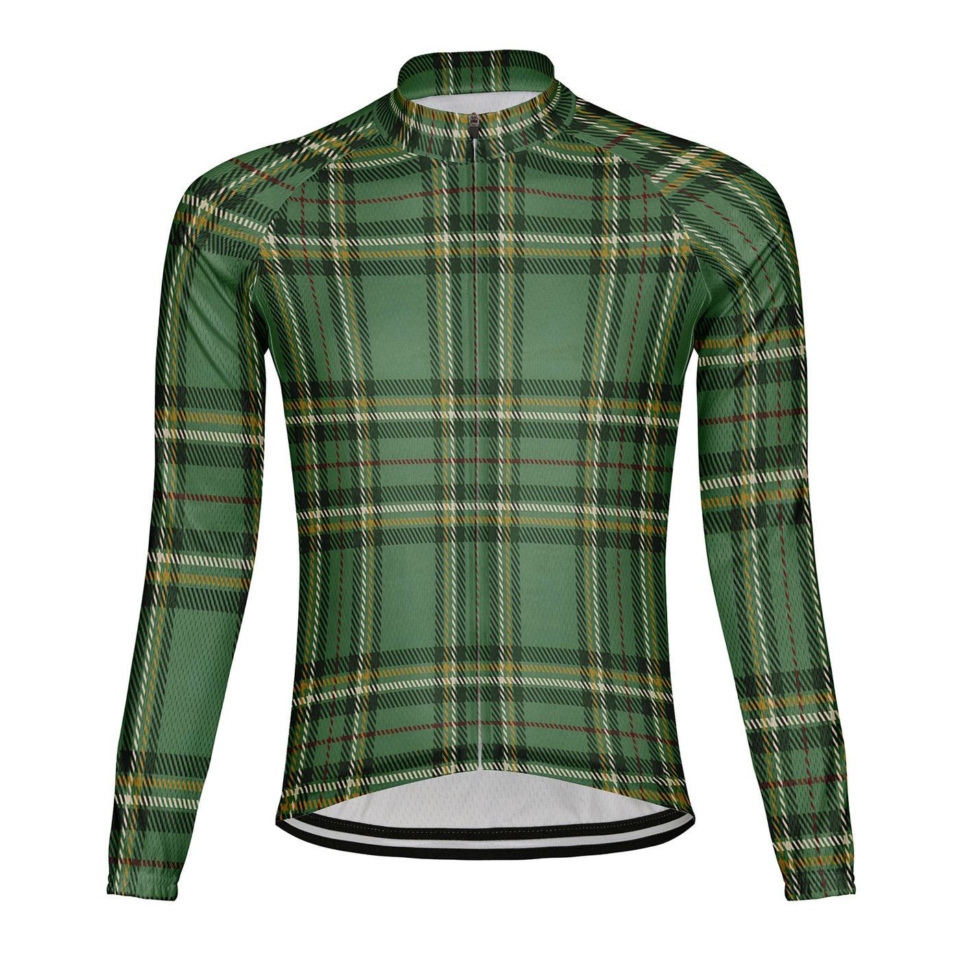 Customized Grid Stripes Men's Cycling Jersey Long Sleeve