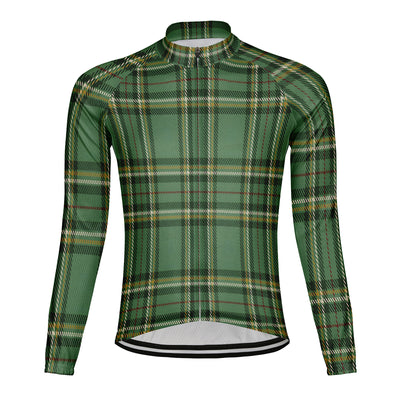 Customized Grid Stripes Men's Cycling Jersey Long Sleeve