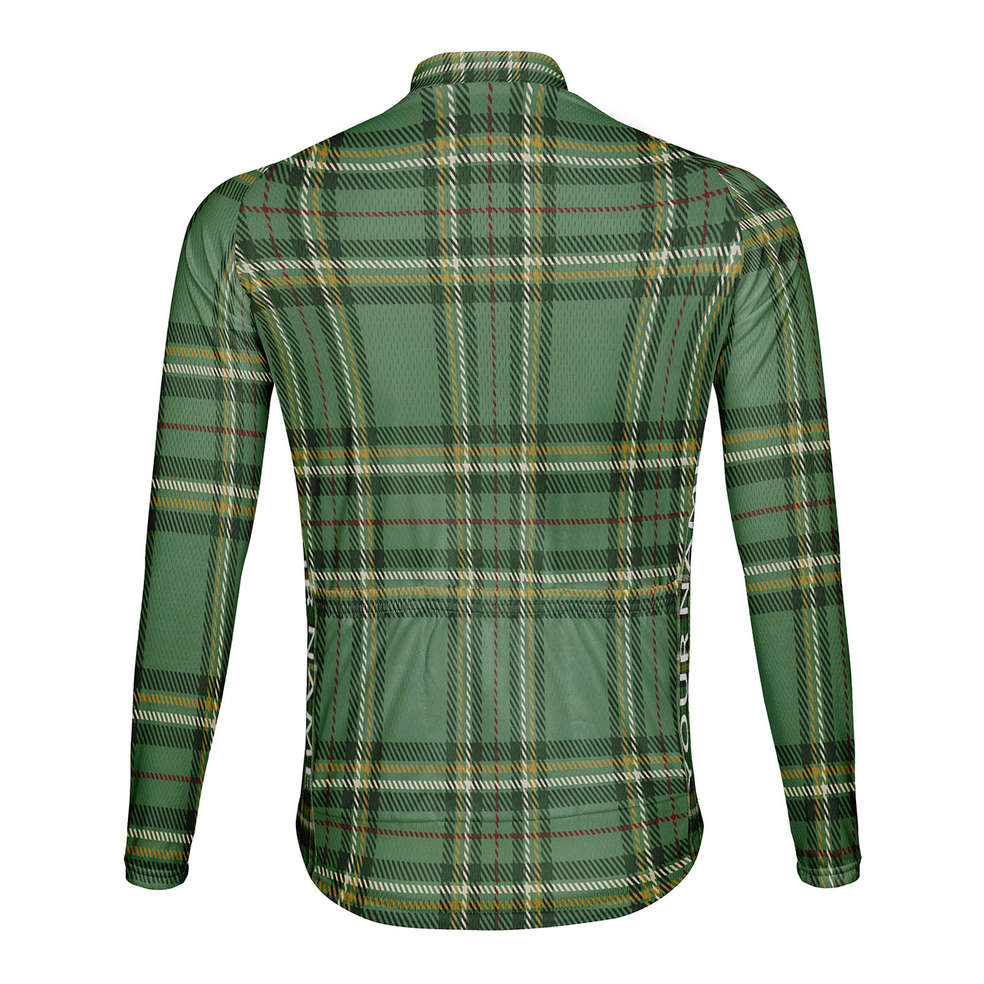 Customized Grid Stripes Men's Winter Thermal Fleece Cycling Jersey Long Sleeve