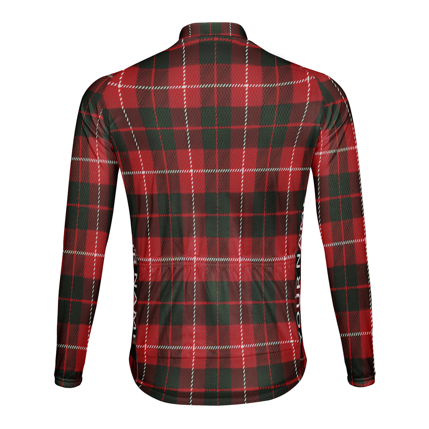 Customized Grid Stripes Men's Winter Thermal Fleece Cycling Jersey Long Sleeve