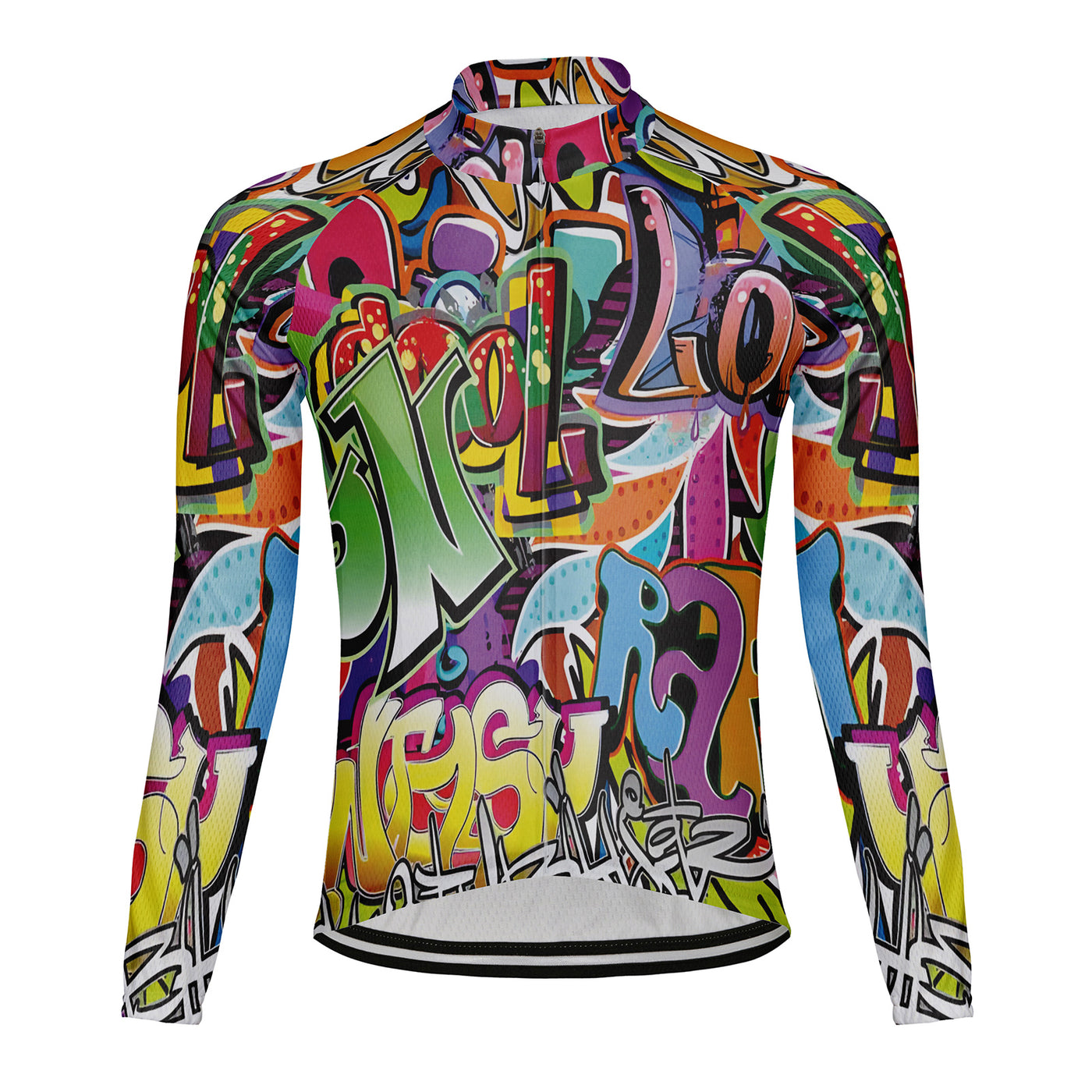 Customized Graffiti Wall Men's Cycling Jersey Long Sleeve