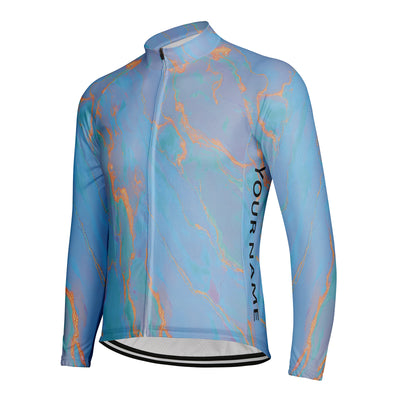 Customized Neon Galaxy Men's Cycling Jersey Long Sleeve