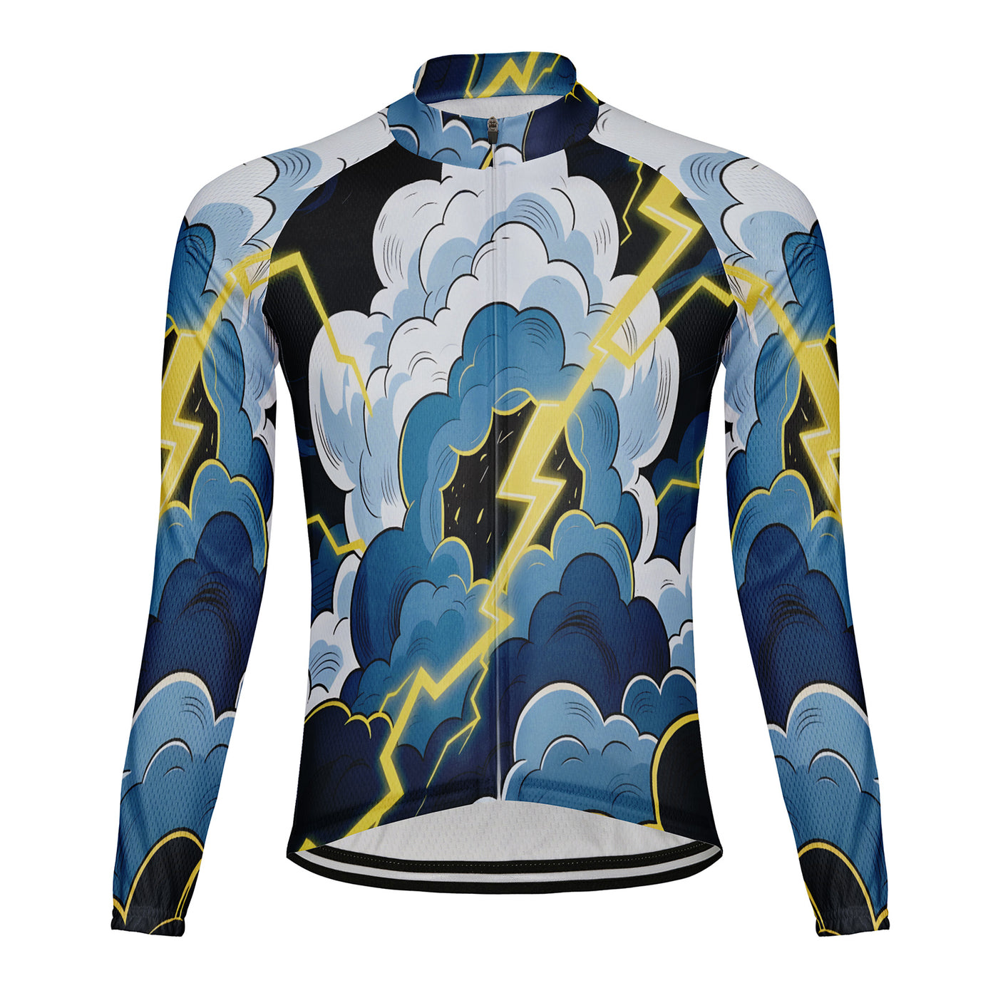Customized Thunder Cracking Cloud Men's Cycling Jersey Long Sleeve