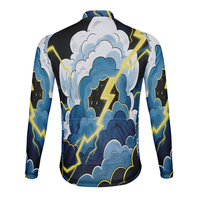 Customized Thunder Cracking Cloud Men's Cycling Jersey Long Sleeve
