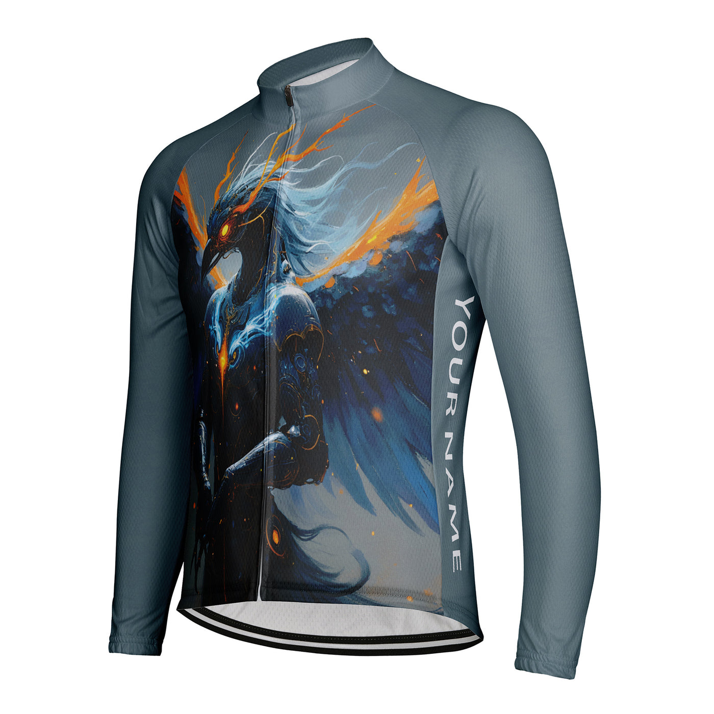 Customized Oriental Divine Bird Men's Cycling Jersey Long Sleeve