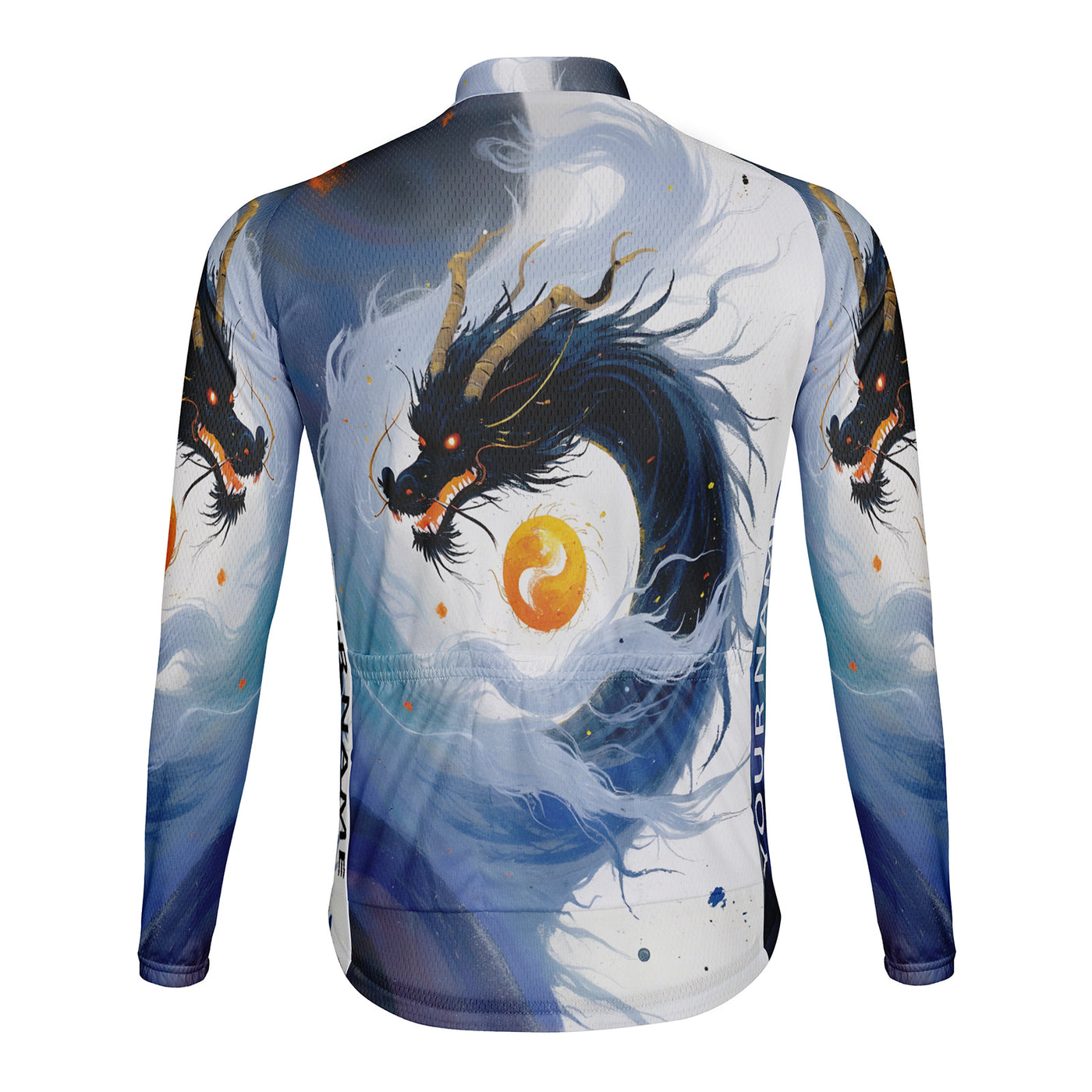 Customized Dragon Men's Winter Thermal Fleece Cycling Jersey Long Sleeve