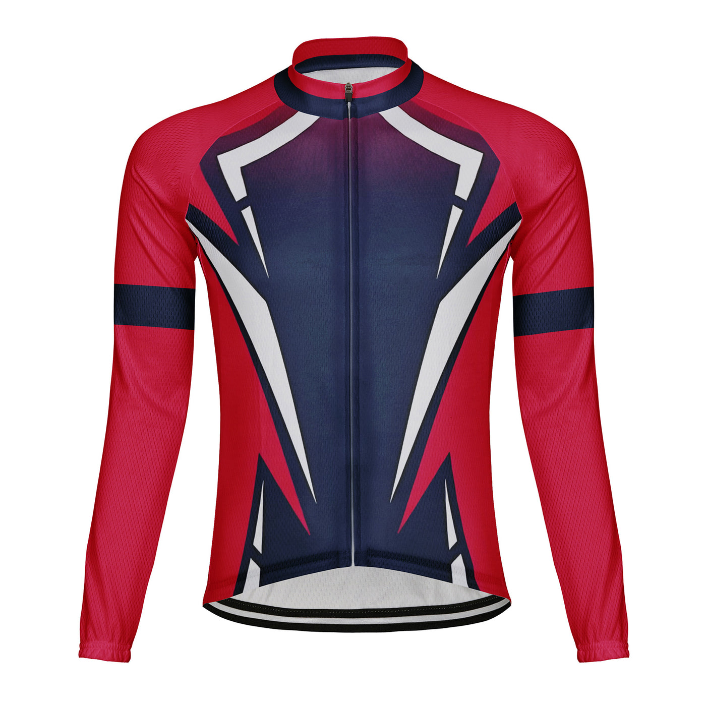 Customized Red Flame Blade Men's Cycling Jersey Long Sleeve