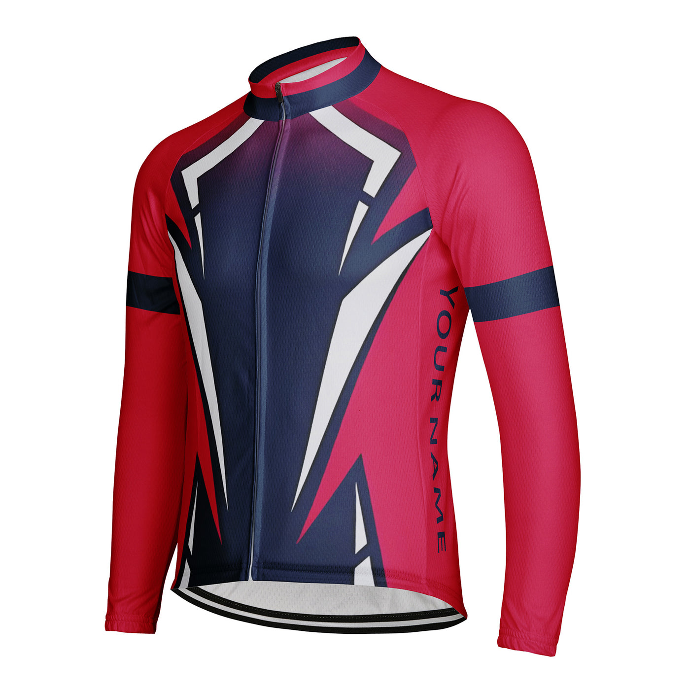 Customized Red Flame Blade Men's Cycling Jersey Long Sleeve