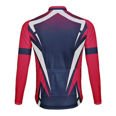 Customized Red Flame Blade Men's Cycling Jersey Long Sleeve