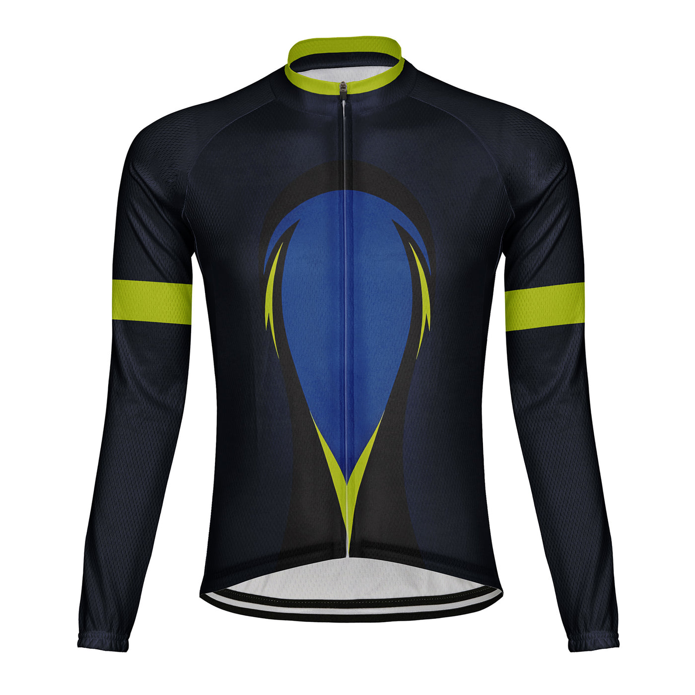 Customized Blue Night Sharpness Men's Winter Thermal Fleece Cycling Jersey Long Sleeve