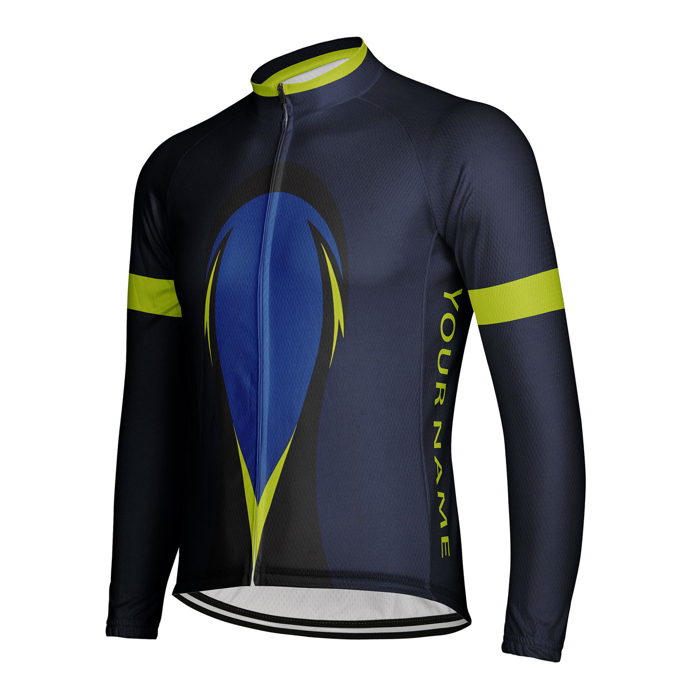 Customized Blue Night Sharpness Men's Cycling Jersey Long Sleeve
