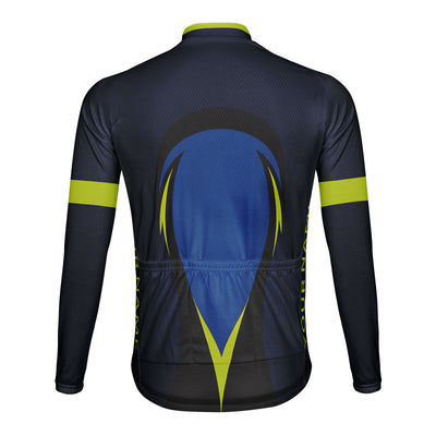 Customized Blue Night Sharpness Men's Cycling Jersey Long Sleeve