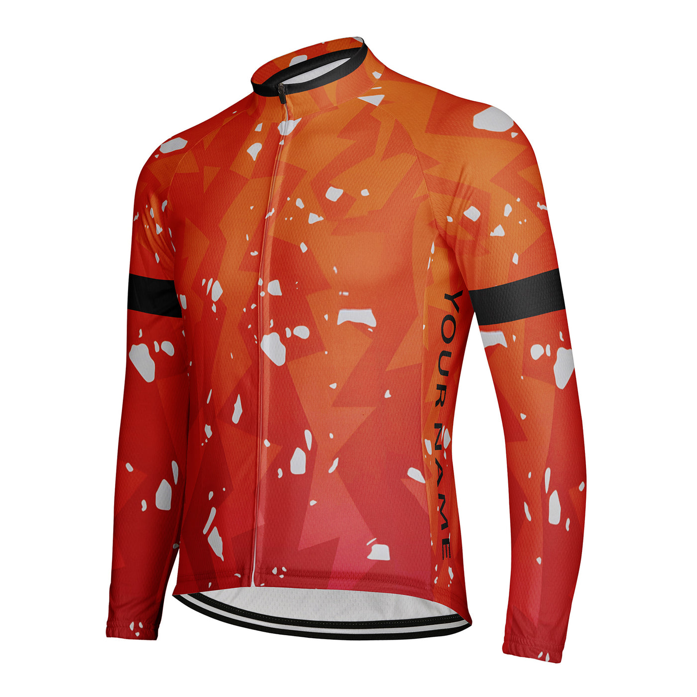 Customized Scratching The Texture Of Garbage Men's Winter Thermal Fleece Cycling Jersey Long Sleeve