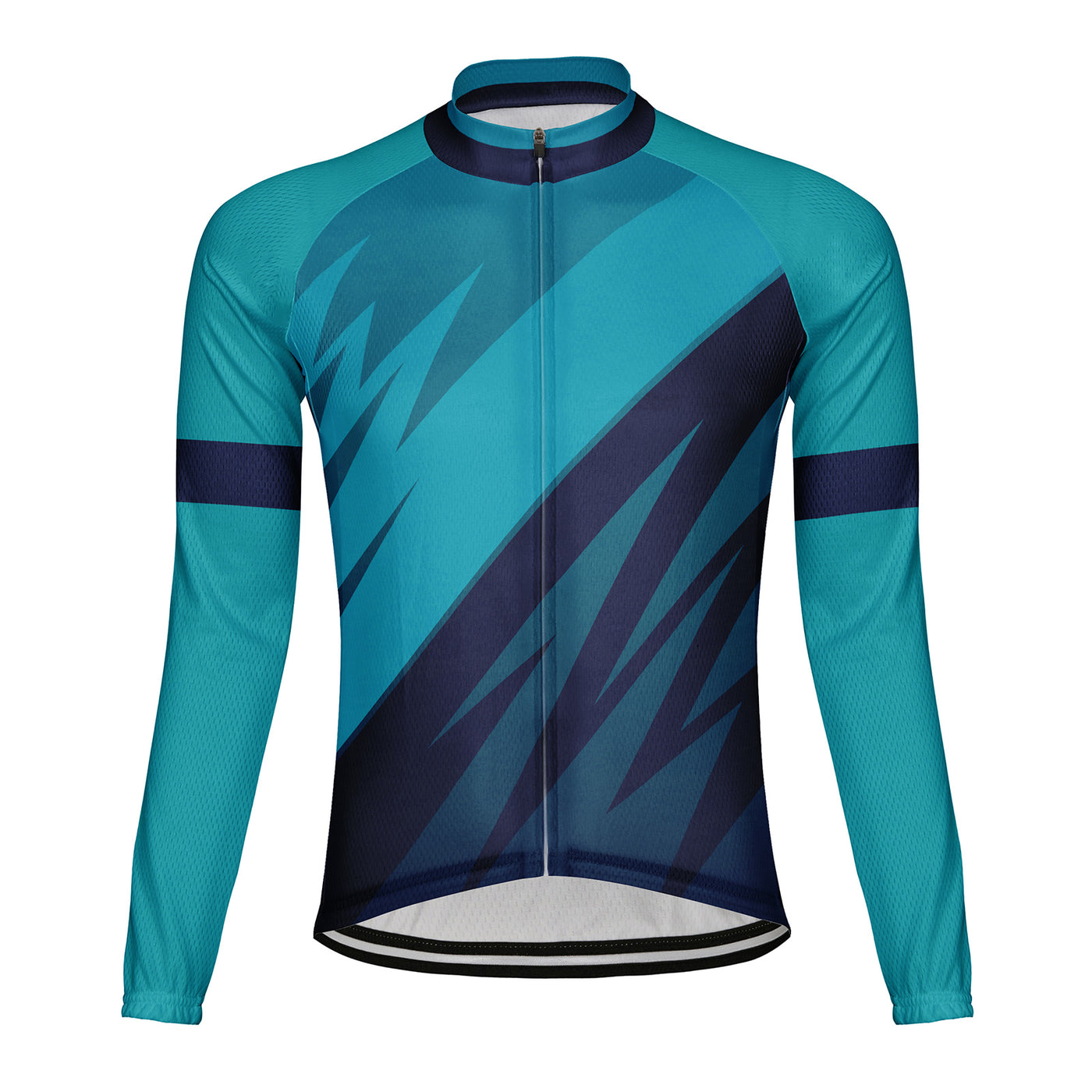 Customized Thunderbolt Diagram Men's Winter Thermal Fleece Cycling Jersey Long Sleeve