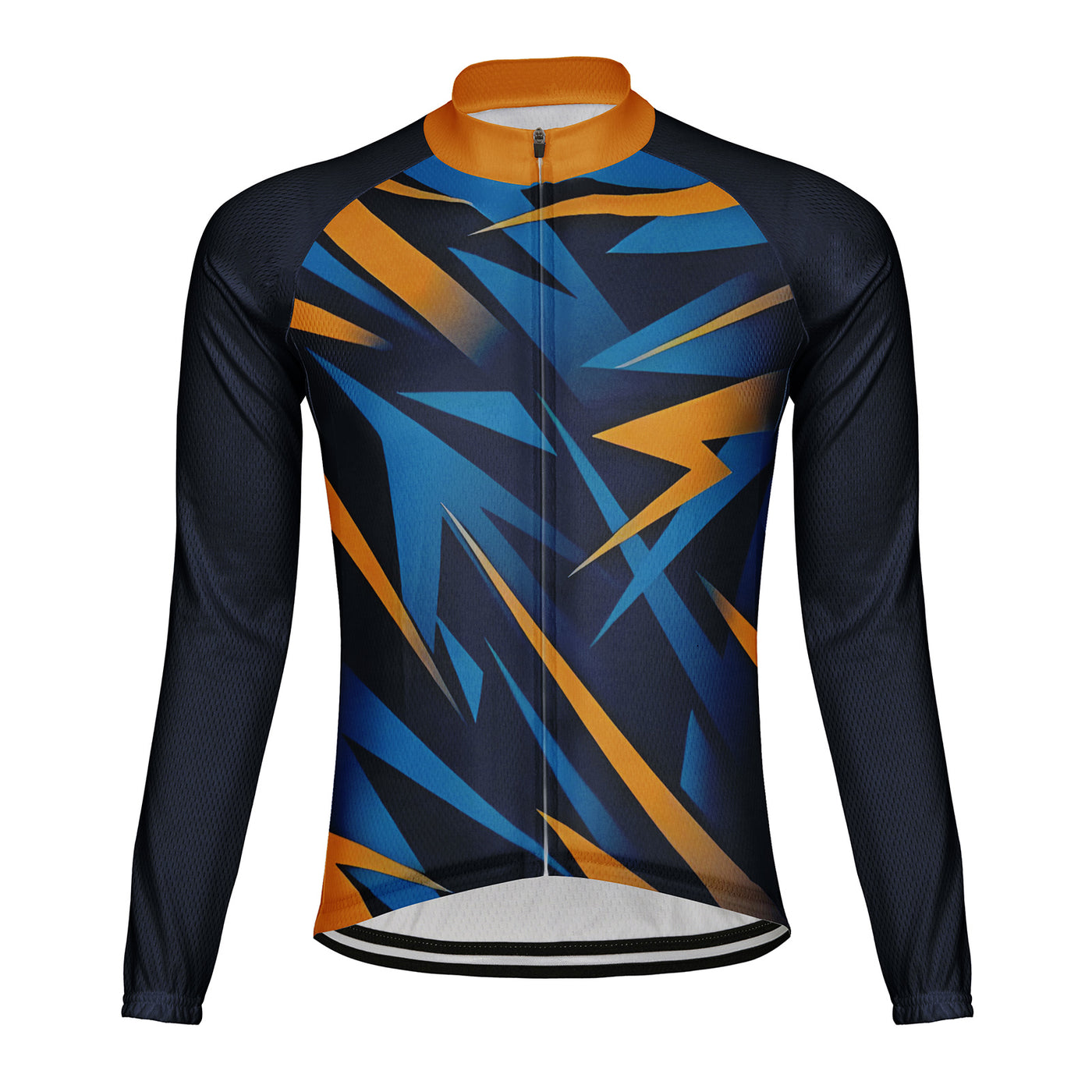 Customized Geometric Lines Men's Cycling Jersey Long Sleeve