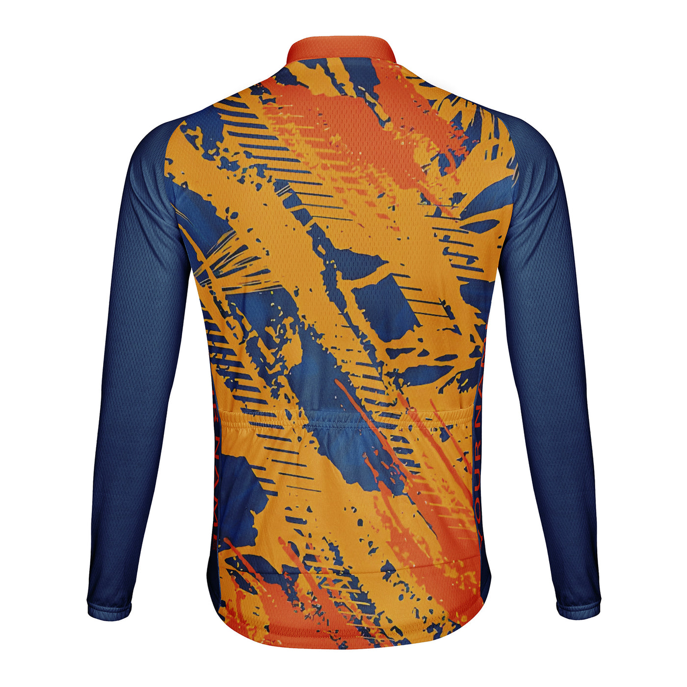 Customized Warm Splashing Ink Men's Winter Thermal Fleece Cycling Jersey Long Sleeve