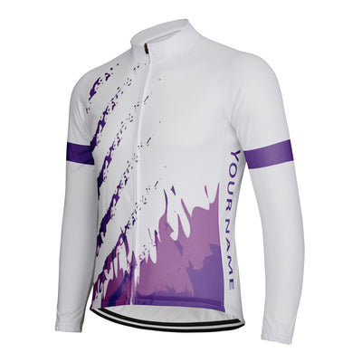 Customized Dreamy Ink Splashing Men's Cycling Jersey Long Sleeve