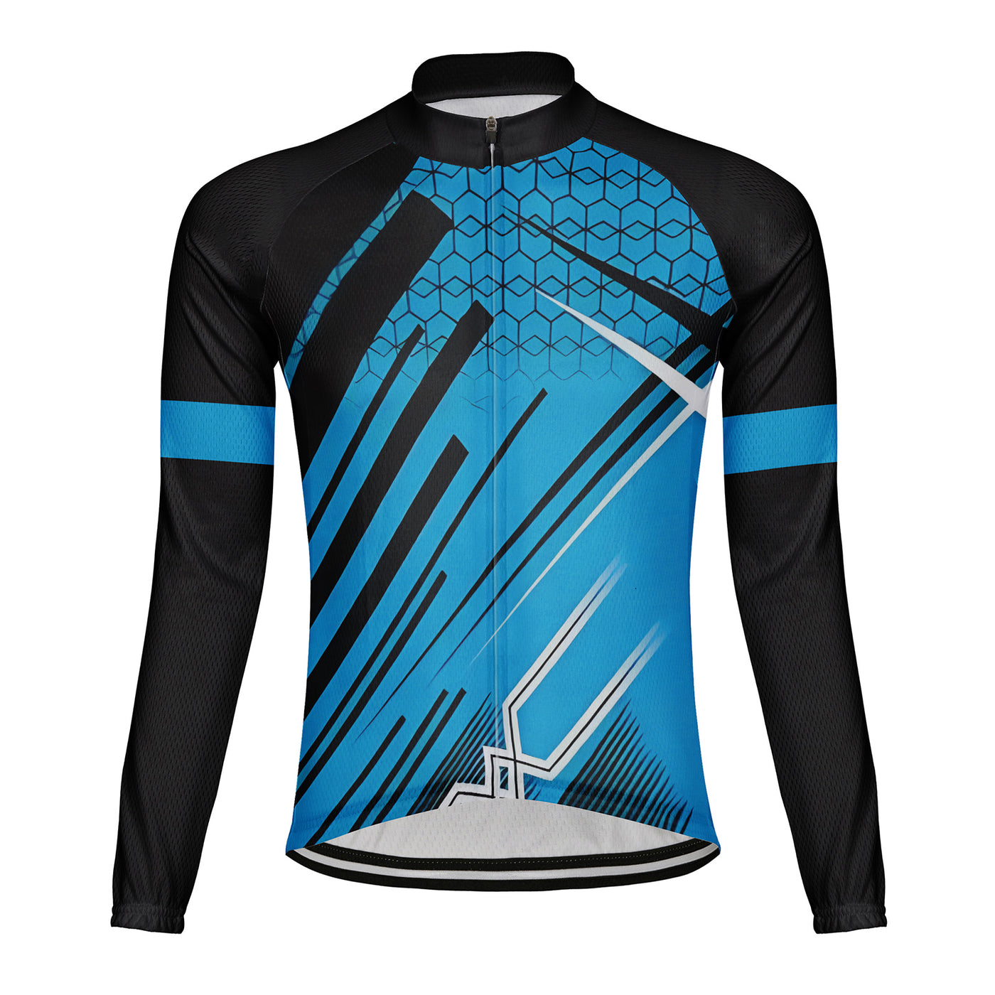Customized Technological Geometry Men's Cycling Jersey Long Sleeve