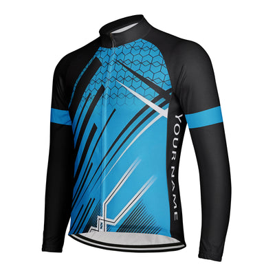 Customized Technological Geometry Men's Cycling Jersey Long Sleeve