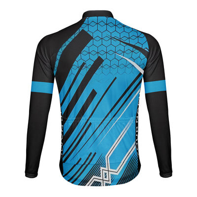 Customized Technological Geometry Men's Cycling Jersey Long Sleeve