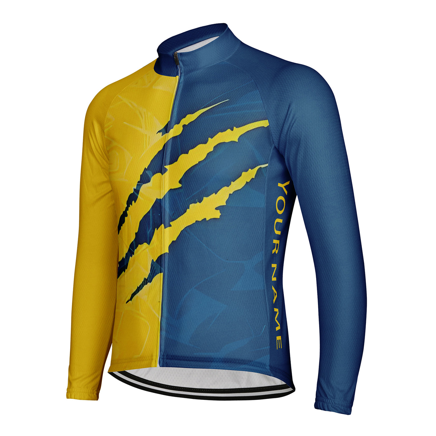 Customized Ghost Claw Traces Men's Winter Thermal Fleece Cycling Jersey Long Sleeve