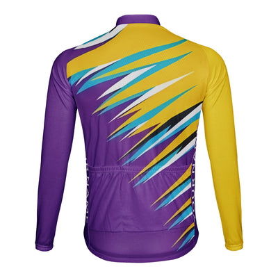 Customized Colorful Stripes Men's Cycling Jersey Long Sleeve
