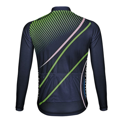 Customized Abstract Lines Men's Cycling Jersey Long Sleeve