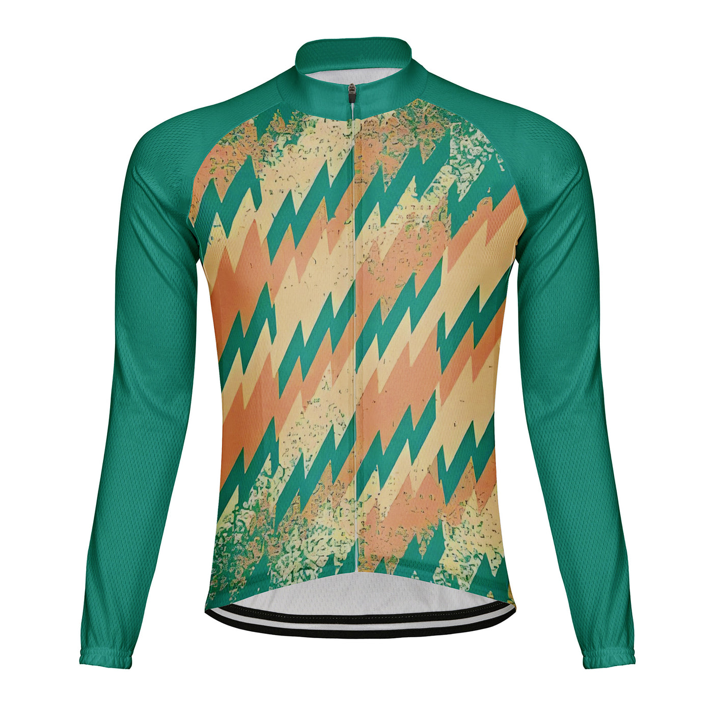 Customized Splicing Electricity Men's Winter Thermal Fleece Cycling Jersey Long Sleeve