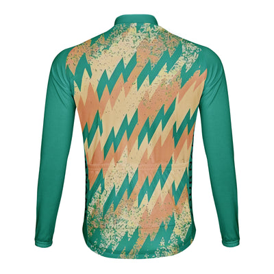 Customized Splicing Electricity Men's Winter Thermal Fleece Cycling Jersey Long Sleeve