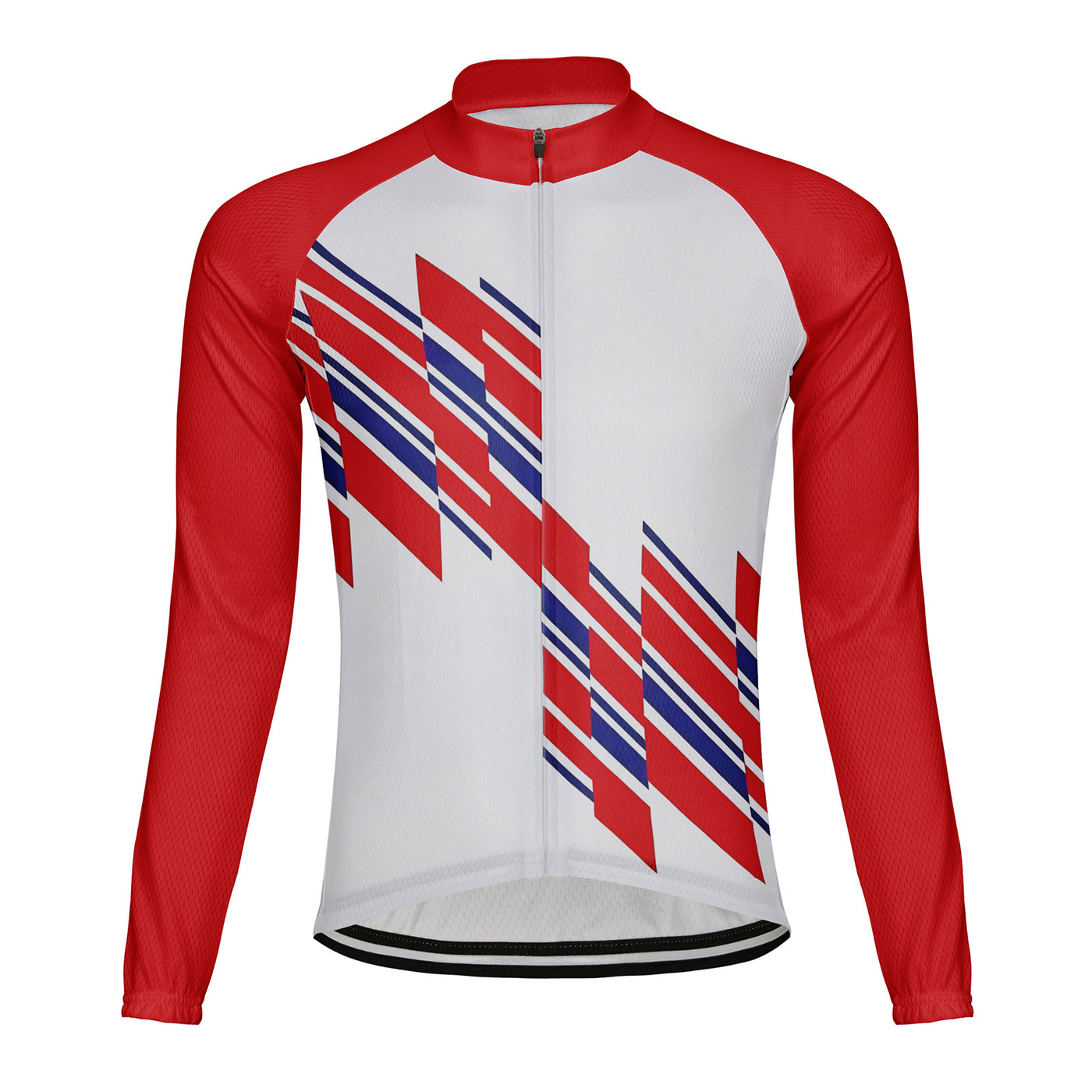 Customized Splice block Men's Winter Thermal Fleece Cycling Jersey Long Sleeve