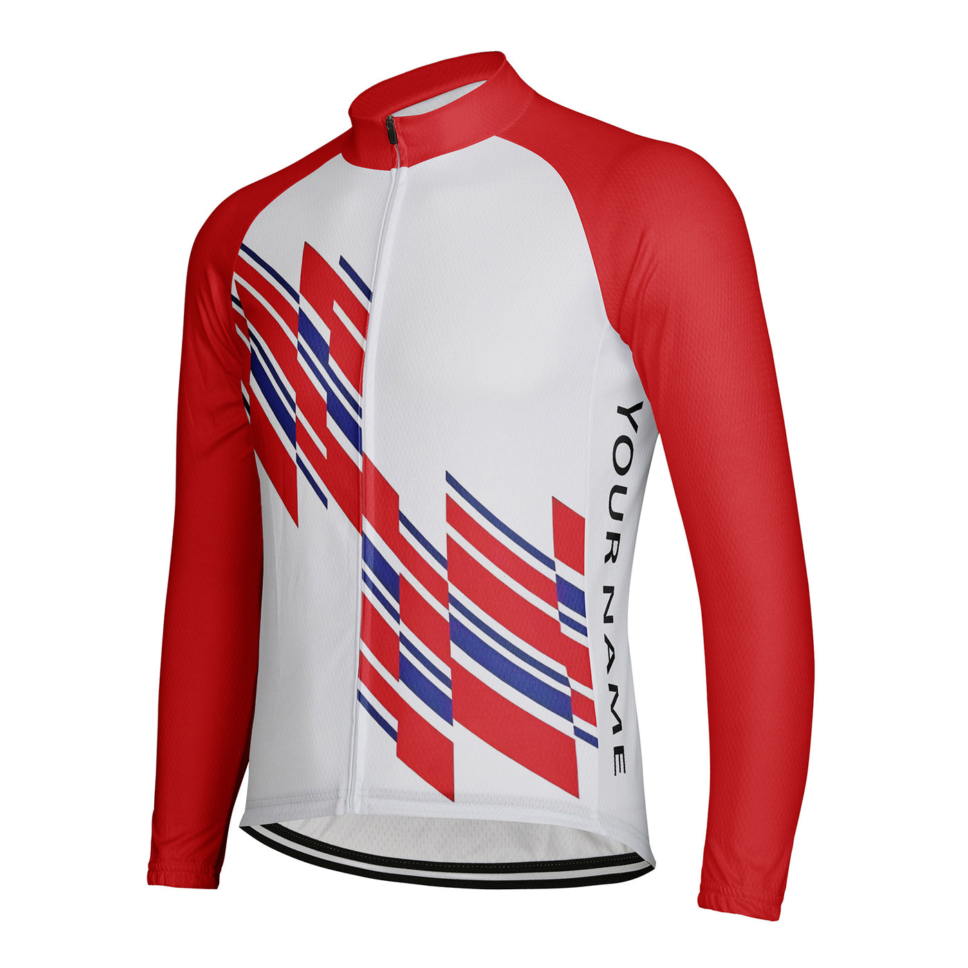 Customized Splice block Men's Winter Thermal Fleece Cycling Jersey Long Sleeve