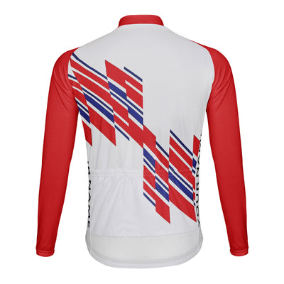 Customized Splice block Men's Winter Thermal Fleece Cycling Jersey Long Sleeve