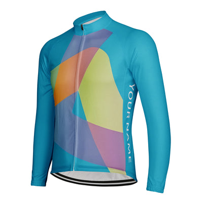 Customized Triangle Color Men's Cycling Jersey Long Sleeve