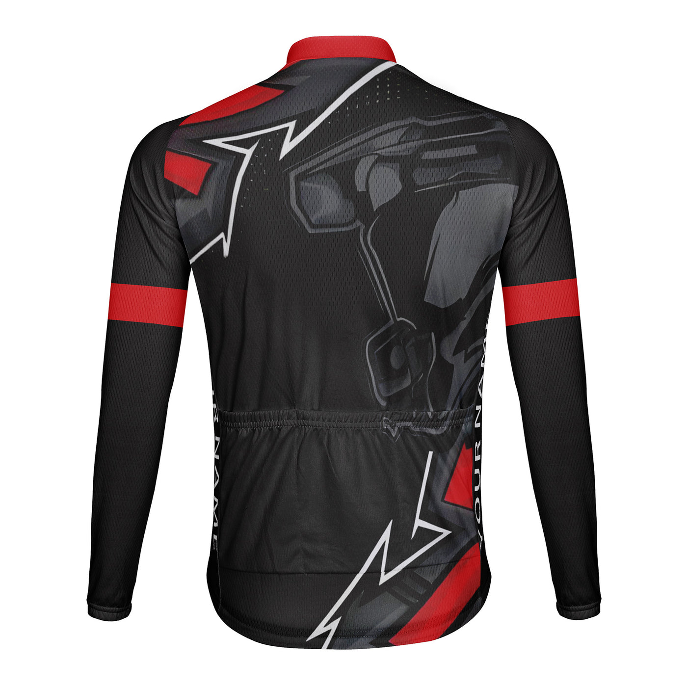 Customized Technology Machinery Diagram Men's Cycling Jersey Long Sleeve