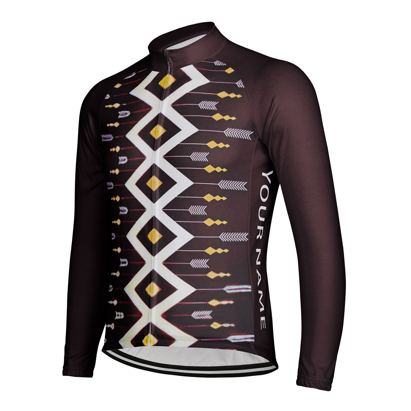 Customized Lingjian Tribe Men's Winter Thermal Fleece Cycling Jersey Long Sleeve