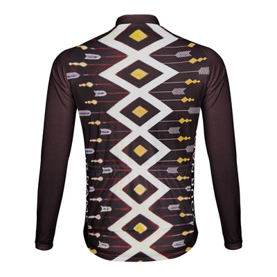 Customized Lingjian Tribe Men's Winter Thermal Fleece Cycling Jersey Long Sleeve