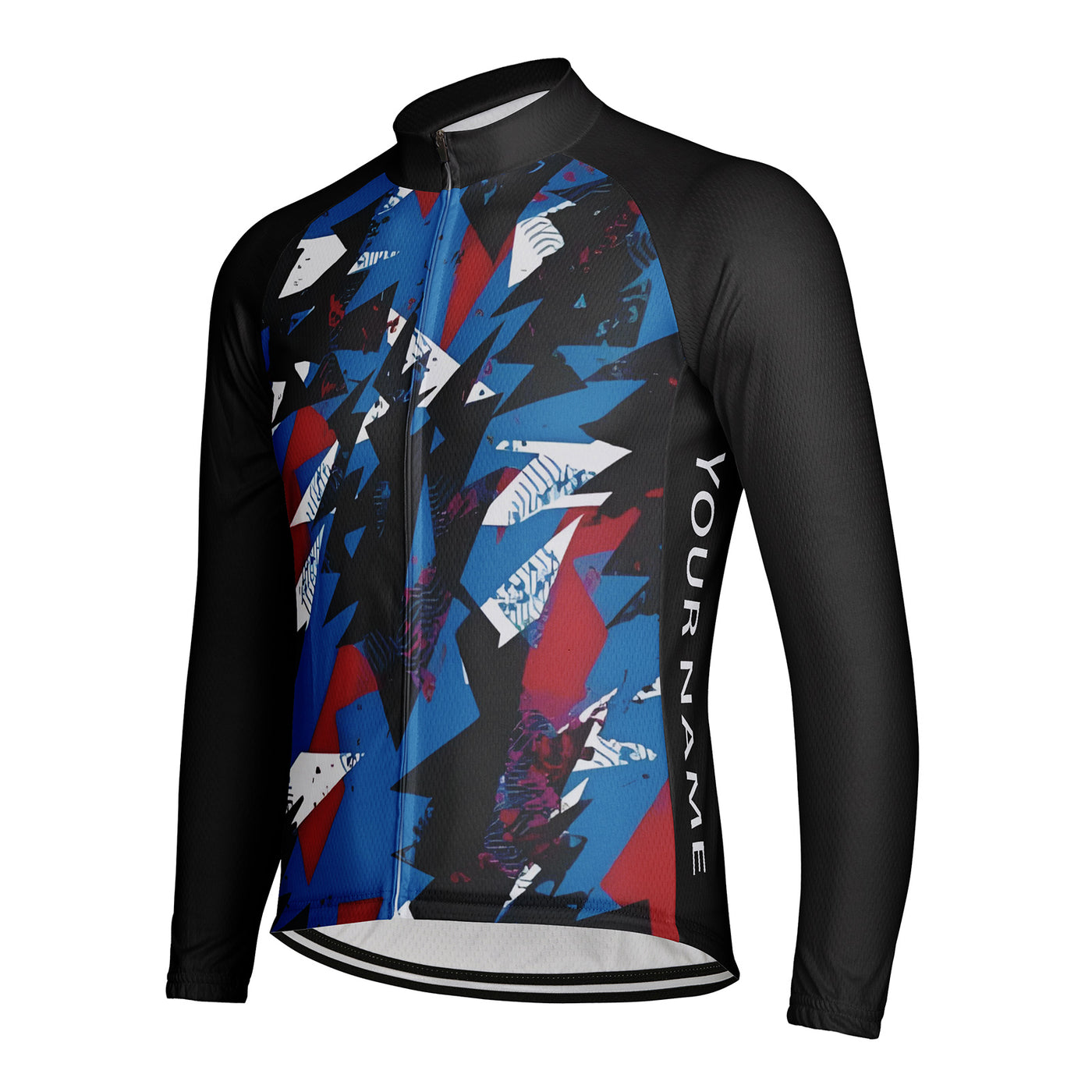 Customized Individually Dirty And Messy Graffiti Men's Winter Thermal Fleece Cycling Jersey Long Sleeve