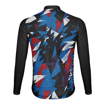 Customized Individually Dirty And Messy Graffiti Men's Winter Thermal Fleece Cycling Jersey Long Sleeve