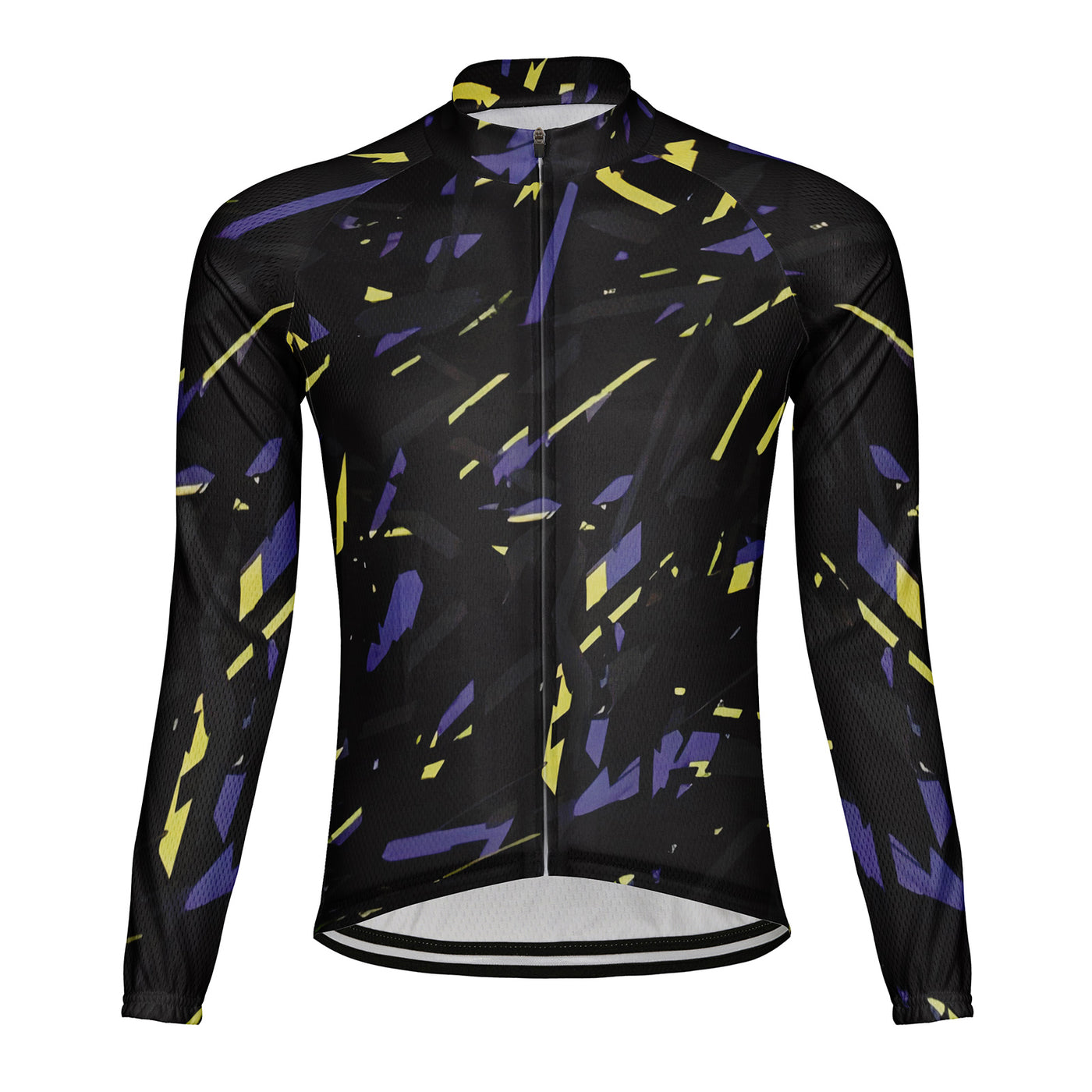 Customized Abstract Art Men's Winter Thermal Fleece Cycling Jersey Long Sleeve