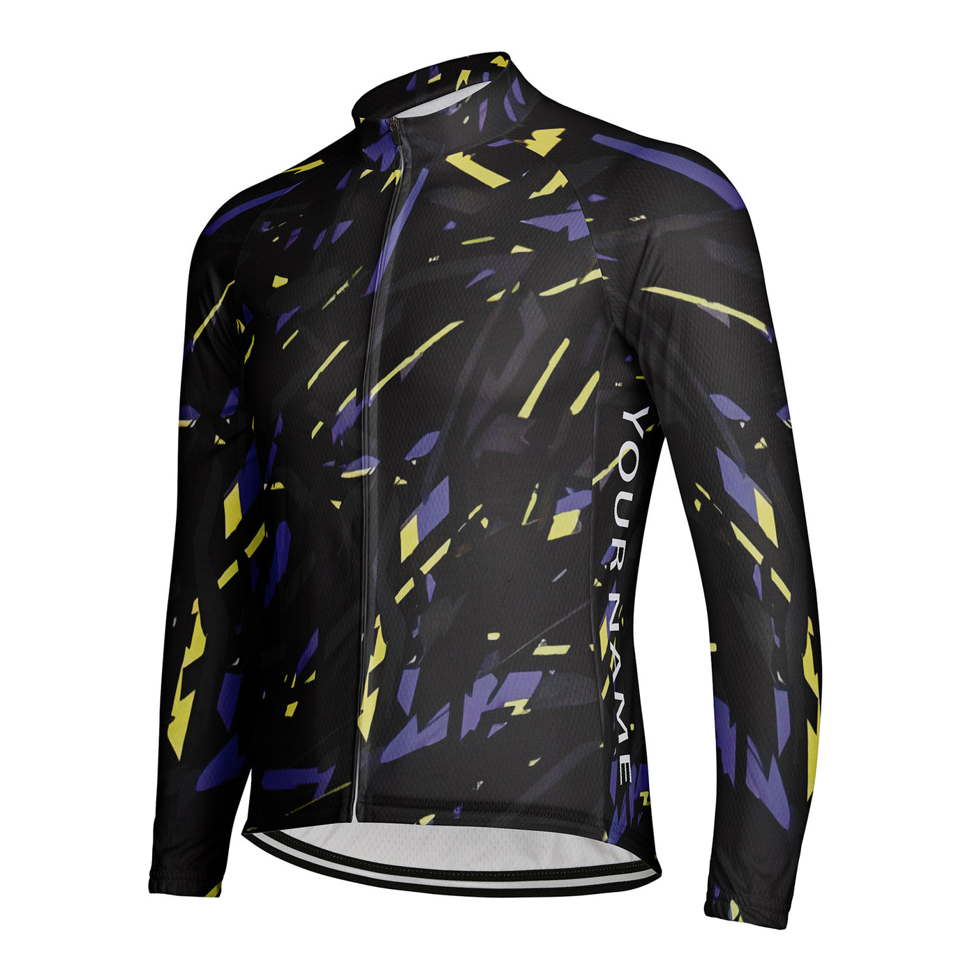 Customized Abstract Art Men's Winter Thermal Fleece Cycling Jersey Long Sleeve