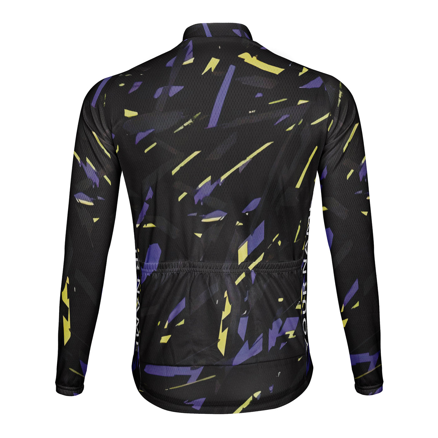 Customized Abstract Art Men's Winter Thermal Fleece Cycling Jersey Long Sleeve
