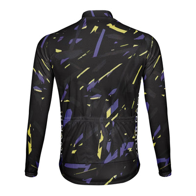 Customized Abstract Art Men's Winter Thermal Fleece Cycling Jersey Long Sleeve