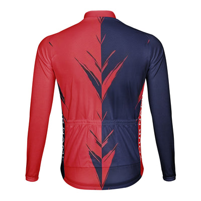 Customized Red Blue Men's Cycling Jersey Long Sleeve