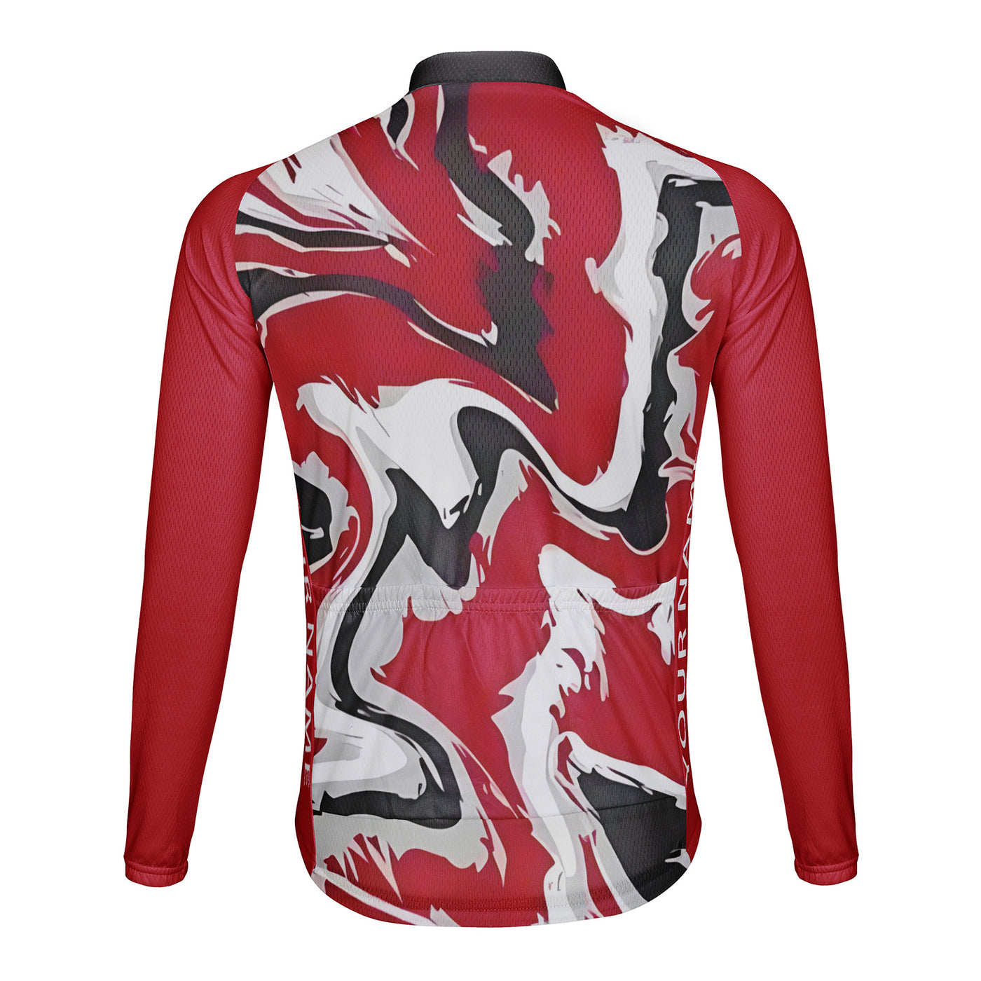Customized Water Wave Diagram Men's Cycling Jersey Long Sleeve