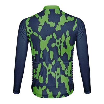 Customized Cell Diagram Men's Winter Thermal Fleece Cycling Jersey Long Sleeve
