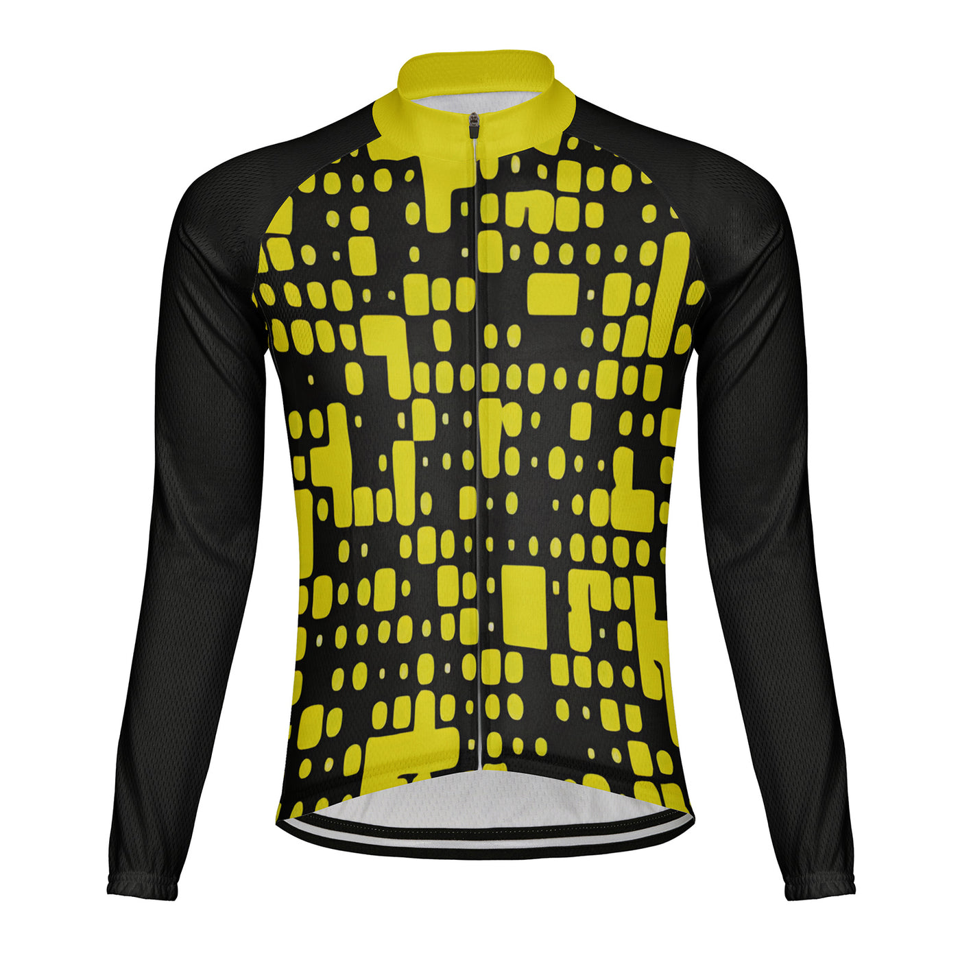 Customized Mosaic Men's Winter Thermal Fleece Cycling Jersey Long Sleeve