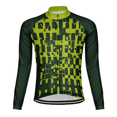 Customized Mosaic Men's Winter Thermal Fleece Cycling Jersey Long Sleeve