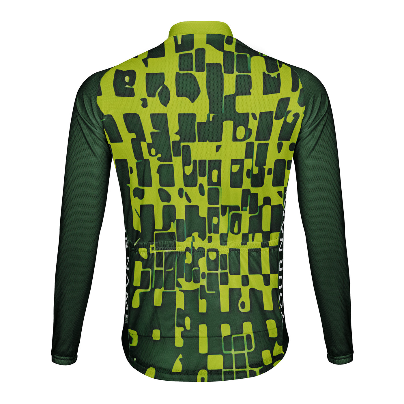 Customized Mosaic Men's Winter Thermal Fleece Cycling Jersey Long Sleeve