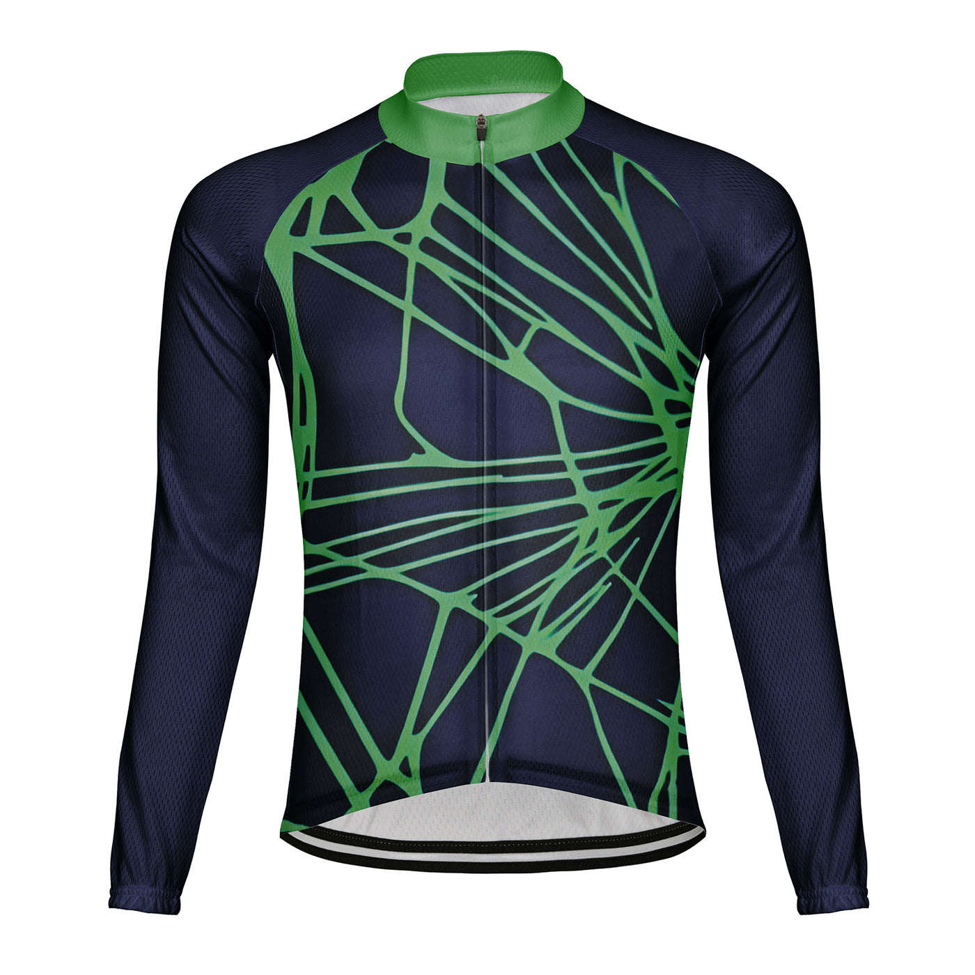 Customized Spider Web Men's Winter Thermal Fleece Cycling Jersey Long Sleeve